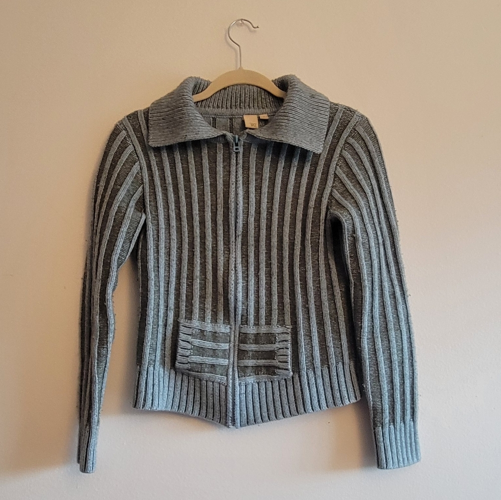 BKE lambs' wool blend zip sweater